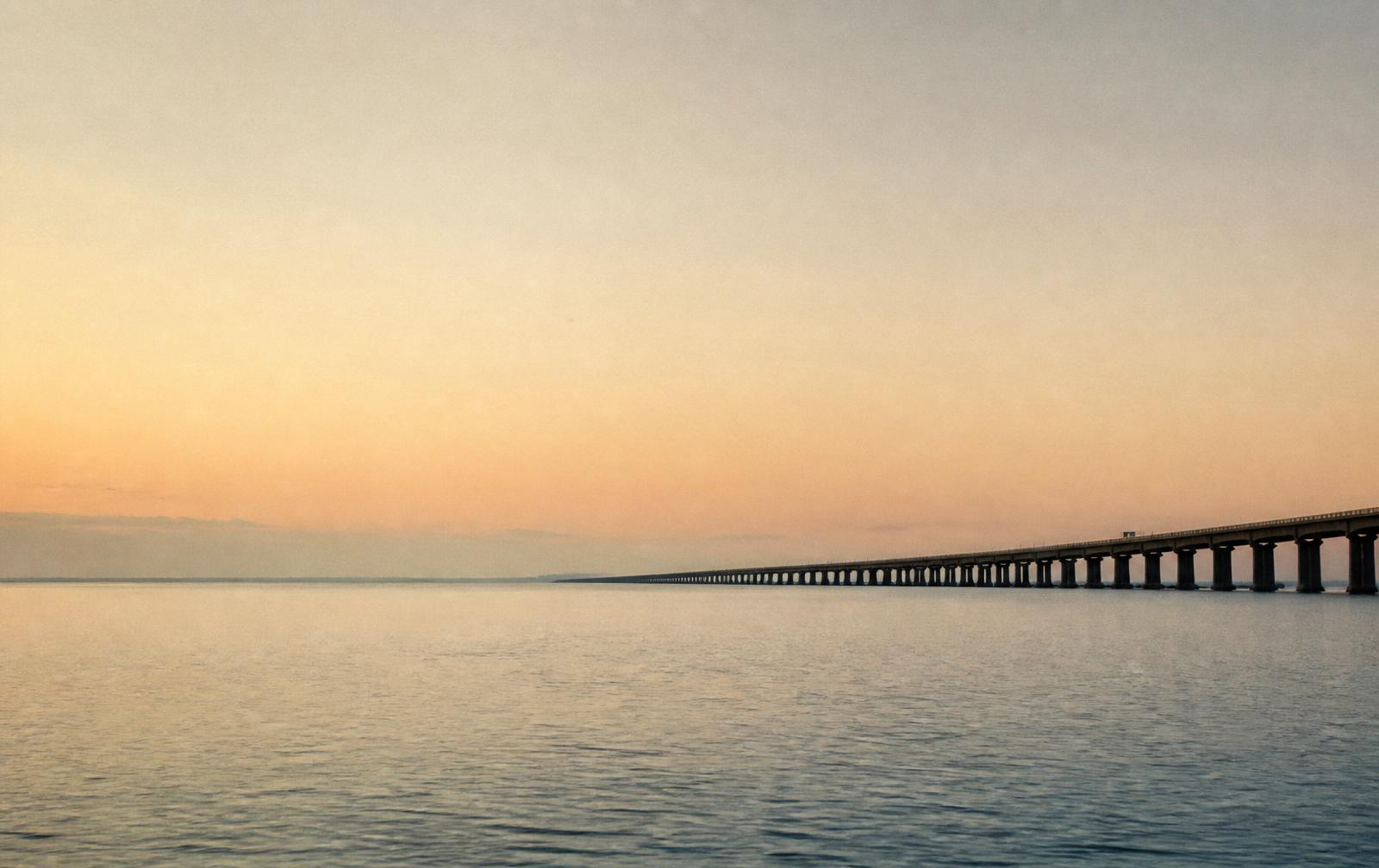 Dawn over Lake Pontchartrain near the Causeway Bridge
